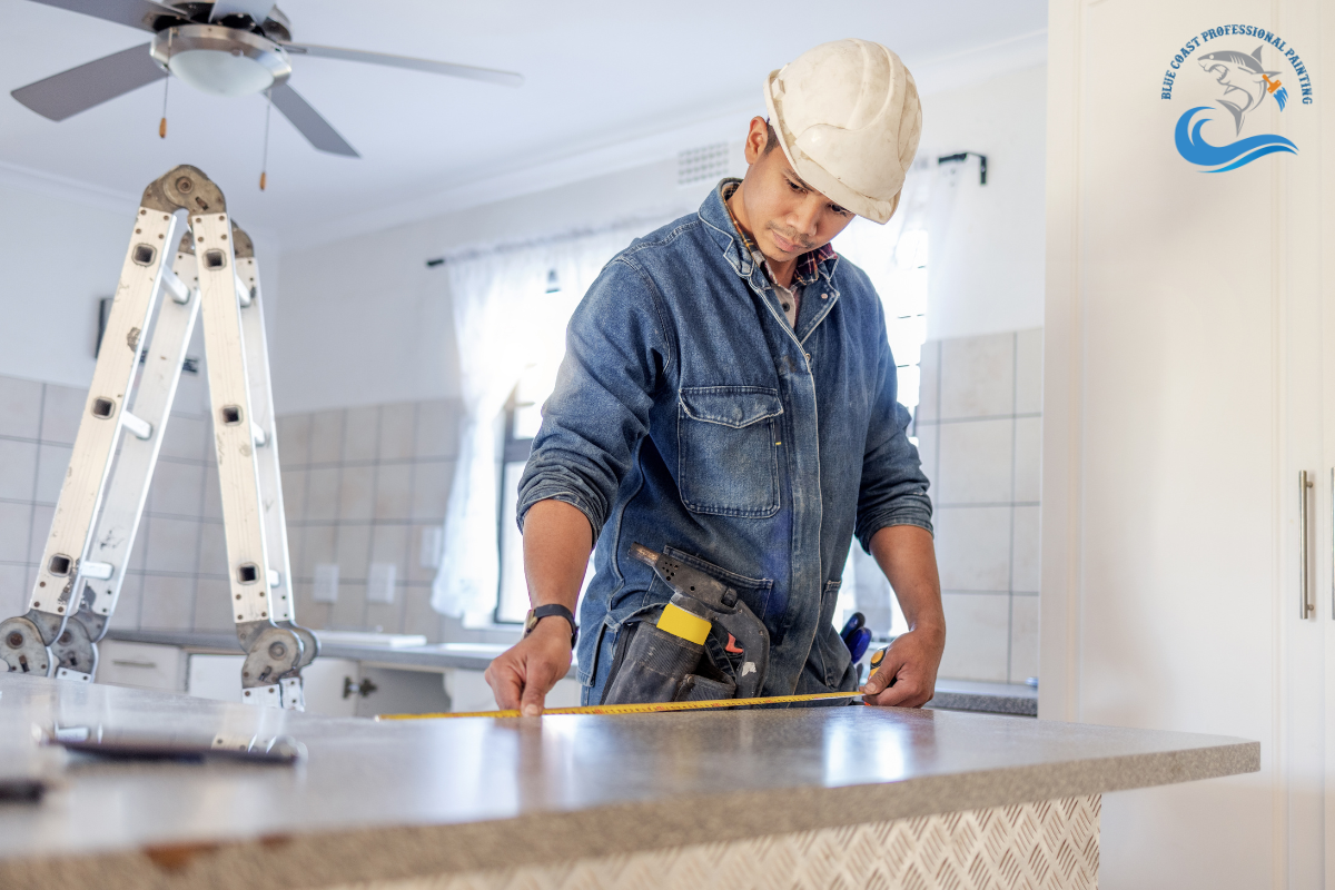 A kitchen being remodeled in Los Angeles, California.